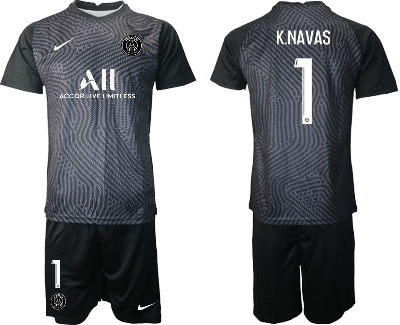 Men 2020-2021 club Paris St German black goalkeeper #1 Soccer Jerseys